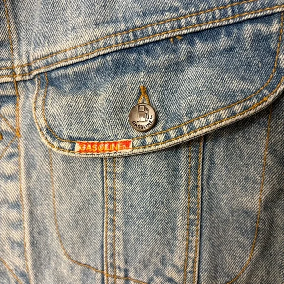 GASOLINE | Denim Trucker Jacket Oversized Slouchy | Vintage 90s | Light Wash | S - Picture 5 of 9